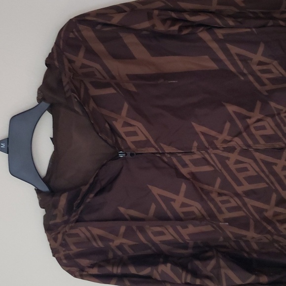 Fox racing full zip wind breaker hooded jacket, brown, netted lining, mens small - Picture 2 of 10